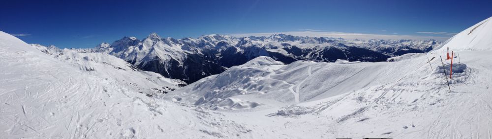 Panoramic view of Champagny en Vanoise Valley