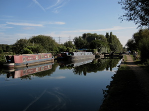 Canal with boats and lock