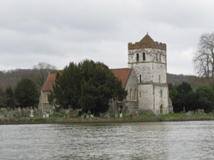 Church from far bank of Thames