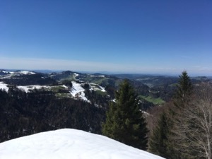 Snow in foreground, Alps in background