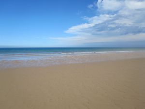 Golden sands, blue skies on Holkham Beach