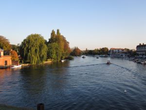 View down the Thames from the bridge in Henley