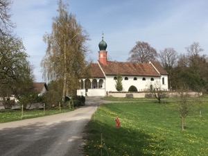 Pretty church, surrounded by fields and trees