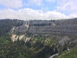 View of the cliff face at Cruex du Van