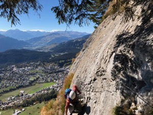 Cimber viewed from above, valley in the background