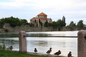 Tata castle, viewed across lake