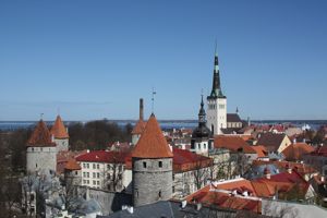 View North over Tallinn rooftops