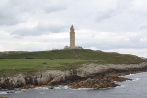 View of Torres de Hercules in La Coruna