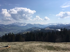 View over valleys to Saentis and the Churfusten