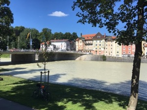 The Isar river and bridge at Bad Toeltz