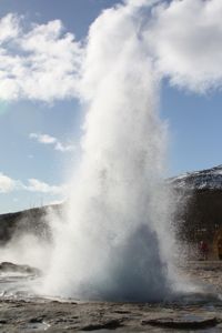 Geyser erupting