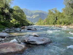 View down the Passeier river in South Tyrol