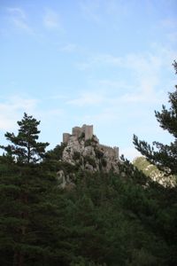 Chateau Puilaurens, against the sky