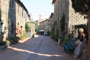 View of brick cobbled streets in Sarema