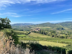 View down on the Monastery at Berzé-la-Ville, France