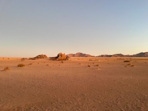 View of the desert, from Desert Quiver Camp