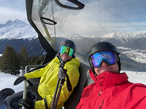 Us on a ski lift