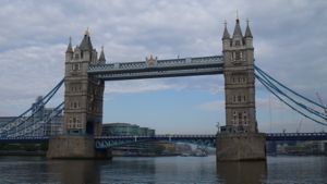 View of Tower Bridge from the Thames