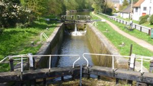 View over lock on the Grand Union Canal