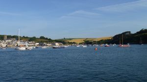 View over Dartmouth harbour, with sailing boats moored