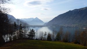 View over the lake to Interlaken