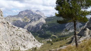 View across the peaks above Soller to Pug Major