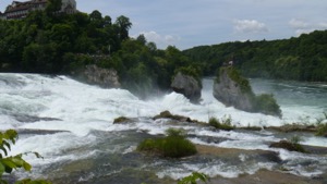 Side view of the Rheinfall waterfall