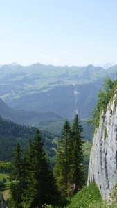 View over the valley from the foot of the Grosser Mythen peak