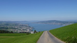 View over the Zurichsee from above Pfaeffikon