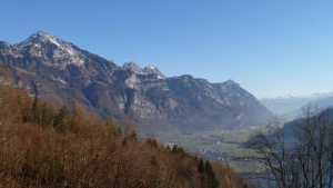 View down the Walen valley, over Walenstadt, framed by Gamsberg 