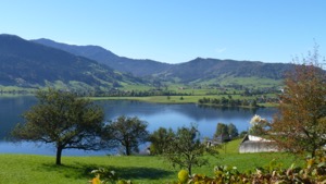 View over the Aegerisee from a little above Oberaegeri